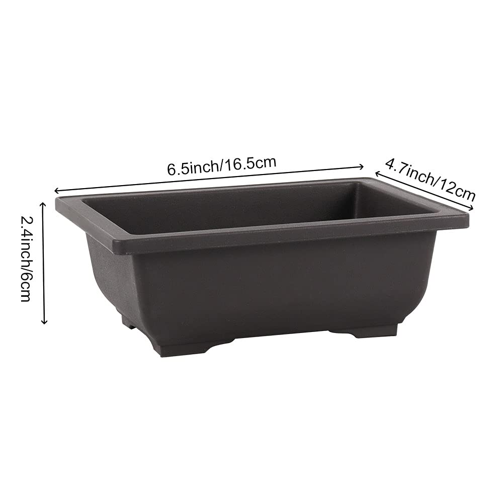 SEUNMUK 30 PCS 6.5 Inch Plastic Bonsai Training Pots, Thicken Rectangular Plastic Growing Pots, Flower Succulent Pots Container, Bonsai Plants Growing Pot for Home, Office, Balcony, Garden and Yard