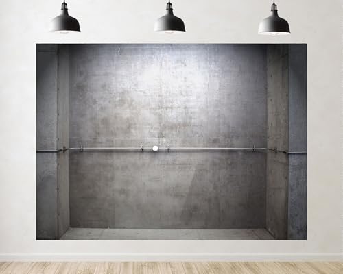 Trykid 5x3ft Minimal Concrete Wall Metal Rod Backdrop Modern Industrial Interior Photography Background Product Shoot Studio Setup Tapestry Party Decoration Photo Studio Prop Fabric - size: 5x3ft