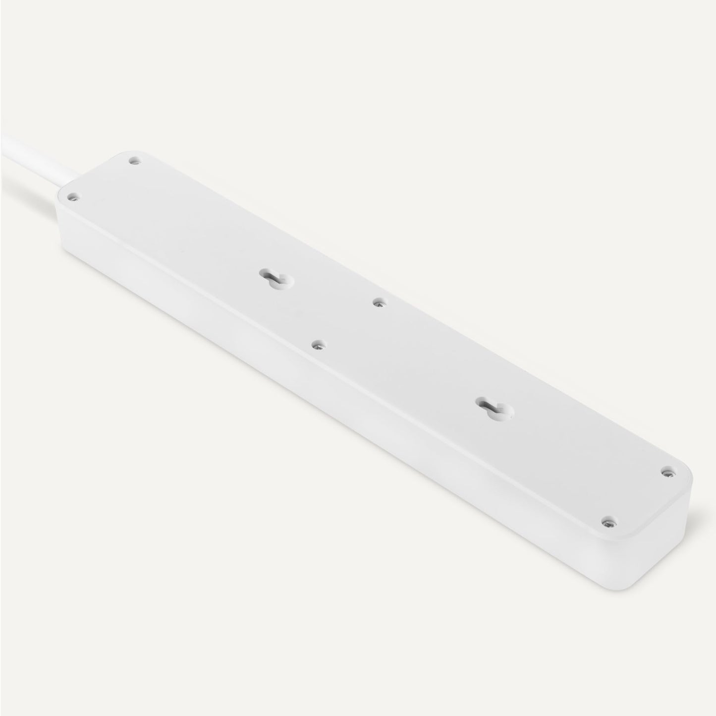 Amazon Basics Rectangle 6-Outlet Surge Protector Power Strip with Circuit Breaker, 600 Joule, 2ft Cord, White, 2-Pack