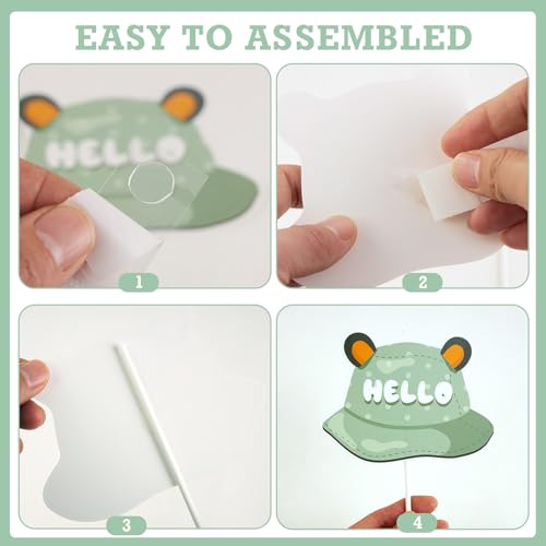 SUNBEAUTY 36 PCS Sage Green Baby Shower Photo Booth Props - Neutral Greenery Oh Baby Decorations - color: Sage Green Baby Shower