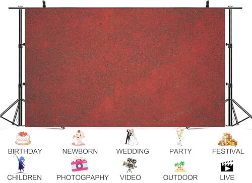 4x4ft Red Grunge Texture Backdrop Rough Distressed Surface Photo Background Tapestry for Halloween Party Photography and Home Decorations Studio Props - size: 4x4ft