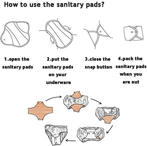 10 Pcs Reusable Menstrual Pad Set Including 1Pc Mini Wet Bag + 9Pcs Light Flow Daily Use Waterproof Mama Cloth Sanitary Napkin Pads Menstrual Pads (Panty Set, Panty Liner Bamboo Charcoal)
