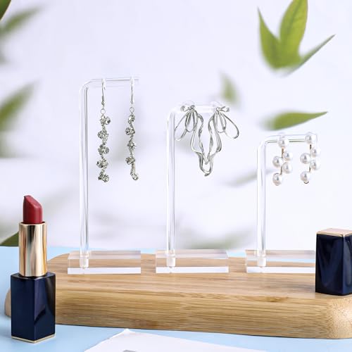 Xthrotsenk 3Pcs Acrylic Earring Holder Clear Jewelry Stand Earring Display Jewelry Holder Acrylic Jewelry Organizer Display Stand for Earring