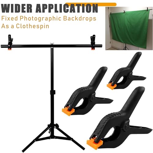 24 PCS 3.5" Heavy Duty Plastic Spring Clamps, Black Spring Clips for Backdrops, Craft Projects, Woodworking, Photography and Display Stands - size: 3.5in-24P