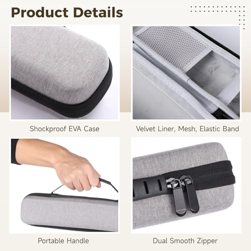 Portable Hard Travel Case for Straightener, EVA Storage Bag with Velvet Liner, Waterproof Travel Organizer with Dual Zippers for Home, Trip, On-the-Go