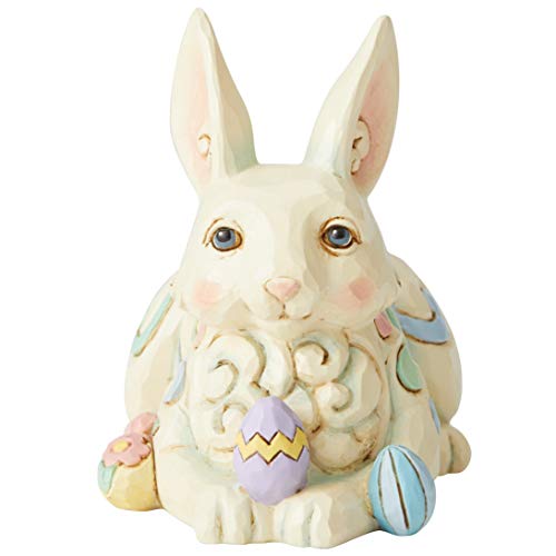 Enesco Jim Shore Heartwood Creek Bunny with Easter Eggs Miniature Figurine, 3.4 Inch, Multicolor