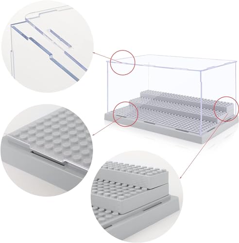 Display Case for Minifigure Action Figures Blocks, Removable Acrylic Display Box Storage for Collection Bricks Blocks Toys Models Minifigures