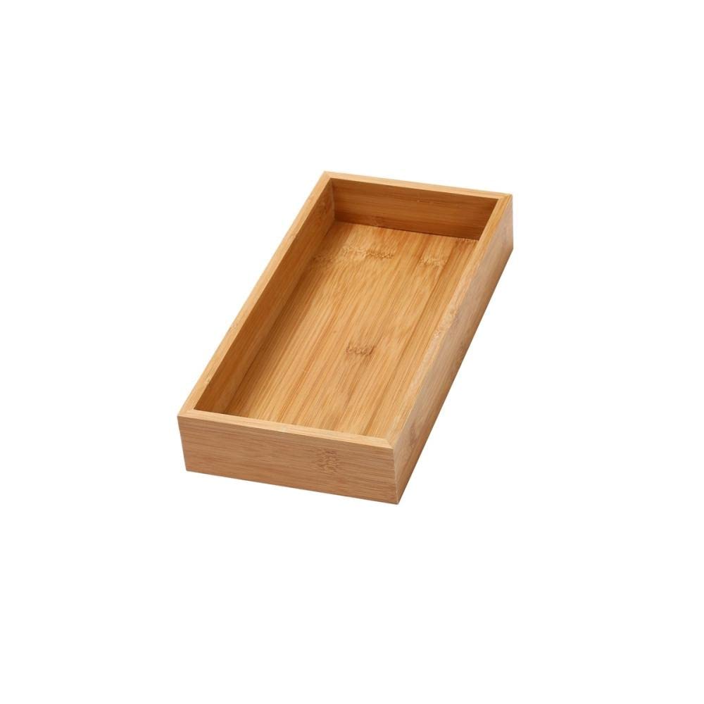YBM Home Bamboo Drawer Organizer Storage Box for Kitchen Drawer, Junk Drawer, Office, Bedroom, Children Room, Craft, Sewing, and Bathroom, 2 Pack 6x15x2 inch