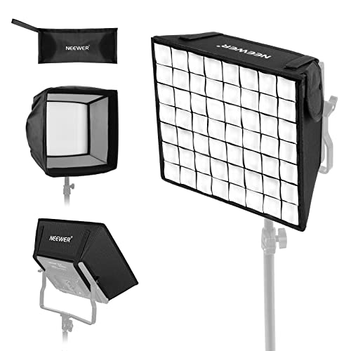 NEEWER 12.2"x11.4" Foldable Softbox Diffuser with Grid and Bag for NL660/SNL660/RGB660/RGB660 Pro/RGB660 PRO II LED Video Light Panel, Studio Photo Portrait Photography YouTube Video Soft Lighting - style: Softbox