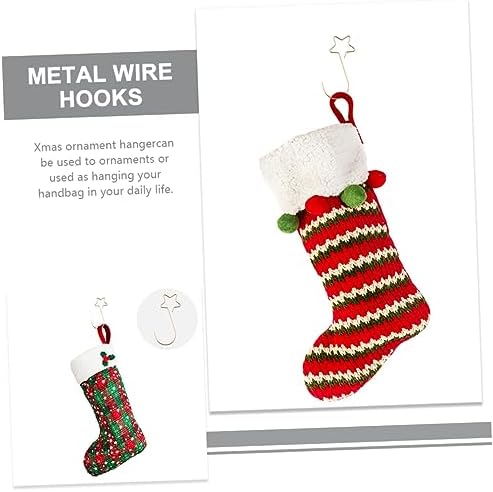 Cabilock 100pcs Metal Xmas Tree Ornament Hooks Wire Christmas Ornament Hooks for Tree Sturdy for Christmas Decorations