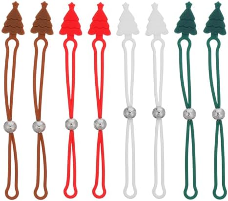 Garneck 8pcs Silicone Adjustable Christmas Tree Hooks Non-Slip Ornament Hangers for Hanging Decorations Reusable Cable Ties for Baubles Wreaths Cord Management Weatherproof Organizers for