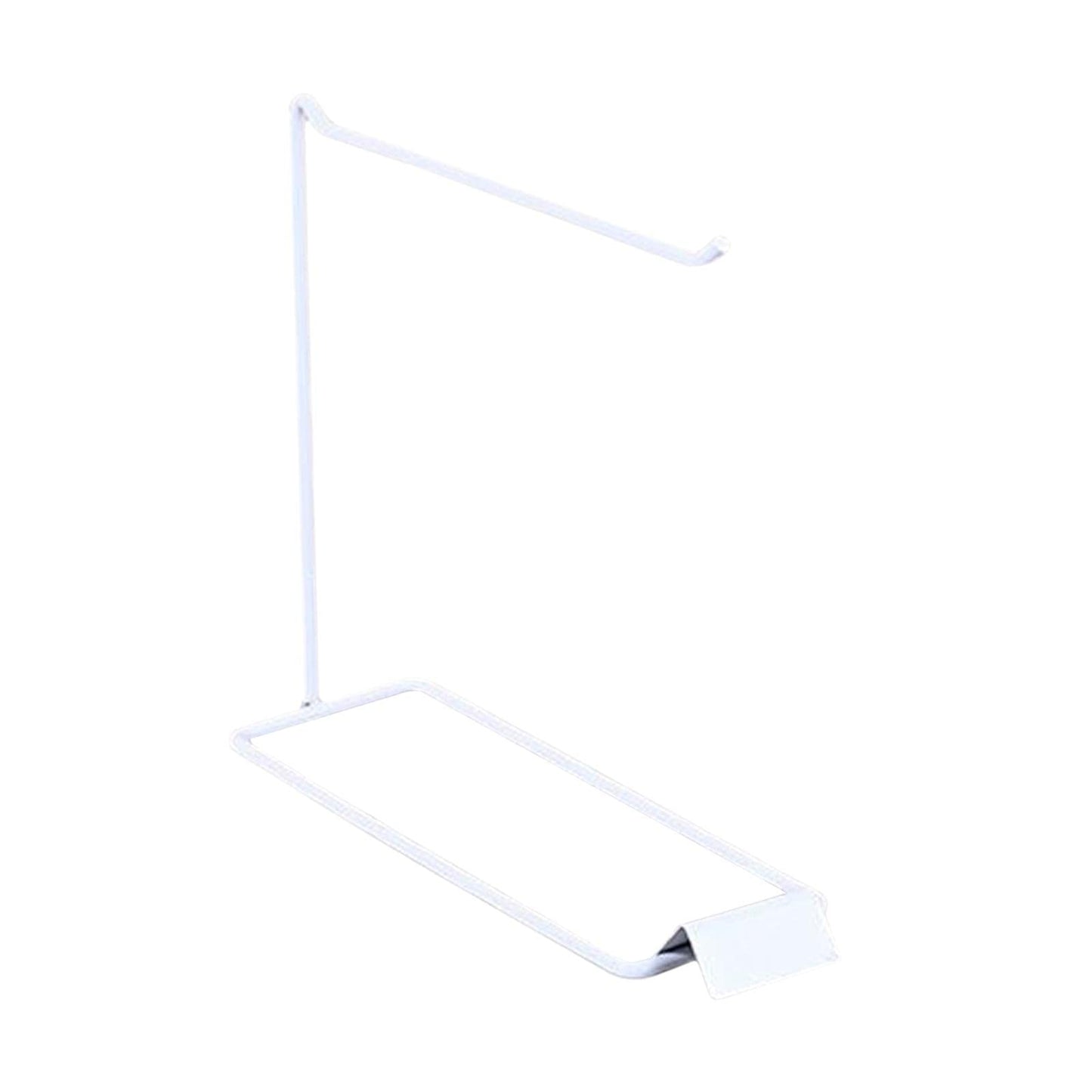 Colaxi Tabletop Free Standing Jewelry Organizer Holder Stand, Modern Metal Hanger Rack Display for Ear Hooks Trinket Keychains Necklace Dresser, 1 Row White