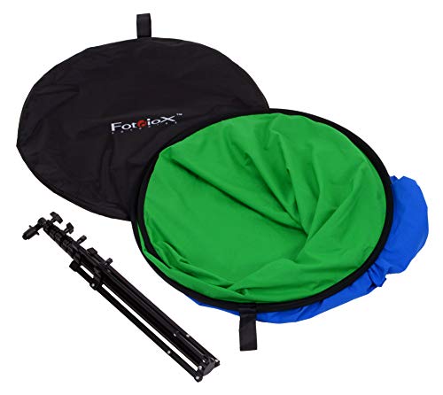 Fotodiox 5'x7' Collapsible Chromakey Green + Blue 2-in-1 Background, Backdrop kit w/Stand Support