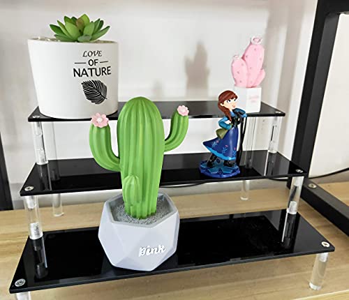 3 Tier Black Acrylic Display Riser Cupcake Stand Display Shelf for Decoration, Collection, Makeup - size: 3 tier