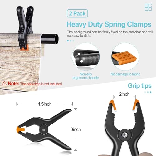 EMART Heavy Duty Background Stand, 9.2 x 10ft Adjustable Backdrop Support System Kit with Carry Bag for Photography - size: 10ft X 9.2ft