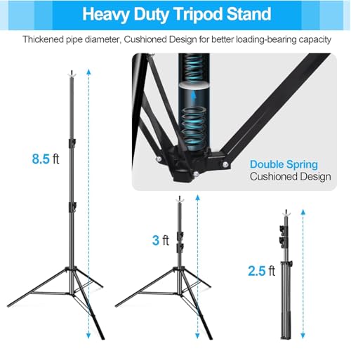 EMART Heavy Duty Backdrop Stand, 8.5 x 10ft Adjustable Photo Background Support System Kit with Carry Bag for Photography - size: 8.5x10ft