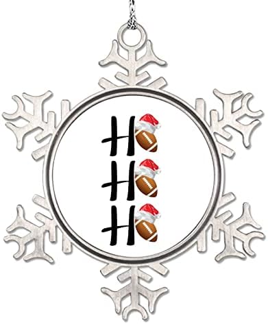 Ho Ho Ho American Football Ornaments for Christmas Trees Snowflake Ornaments American Football Metal Personalized Christmas Ornaments 2022 Christmas Keepsake New Year Gifts 3 Inch