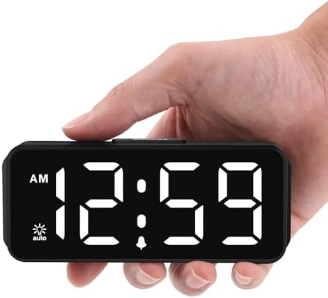 Peakeep Small Digital Alarm Clock Battery Operated for Bedrooms Travel
