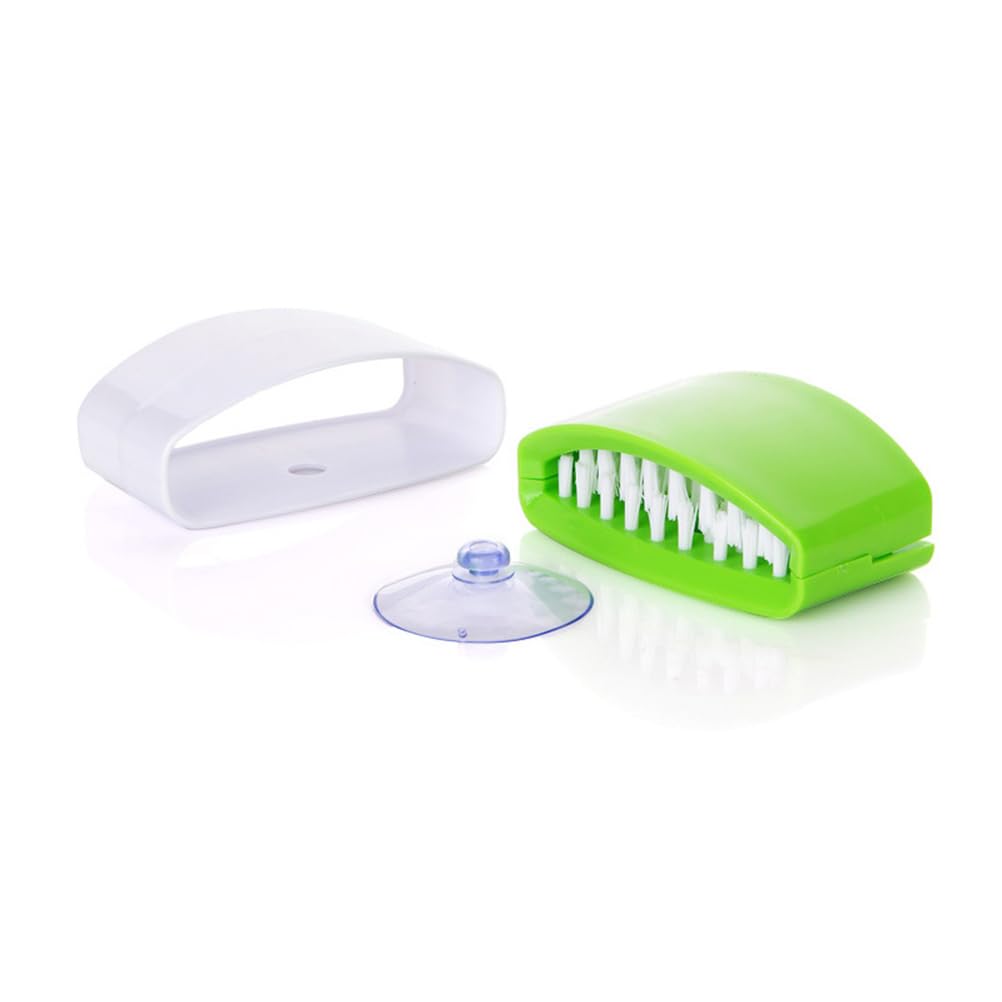 NOLITOY Cutlery Cleaner Brush, 3PCs Suctioned in-Sink Silverware Scrubber, Non-Scratch Bristles, Easily Clean Utensils and Sharp Knives