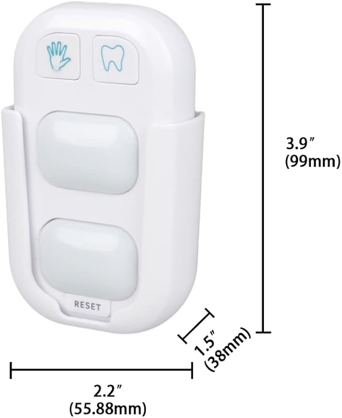 Timer for Kids,2 Minutes Teeth Brush Timer,20 Seconds Bathroom Hand Washing Timer, Color Indicator Light Stick on Bathroom Timer for Children Training Coach（2 Packs）