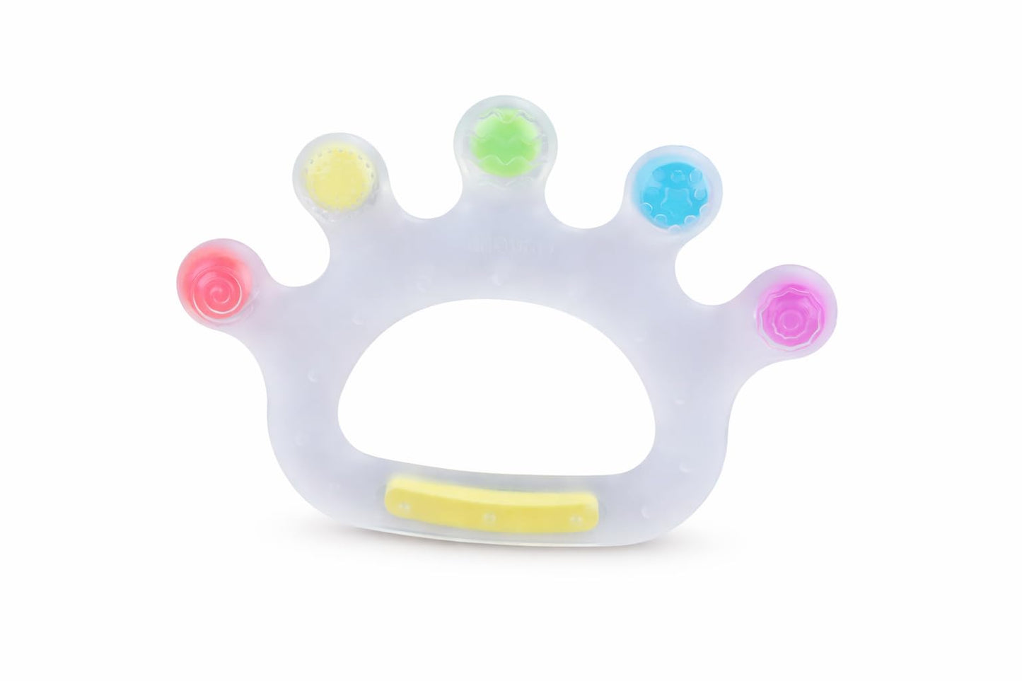 GiliGums Candy Crown Cooling Teether for Babies 3-36 Months — 100% Food Grade Silicone Hand-Shaped Baby Teething Toy | 6 Textured Surfaces, Fridge-Cool Gum Relief | BPA-Free Sensory Teether