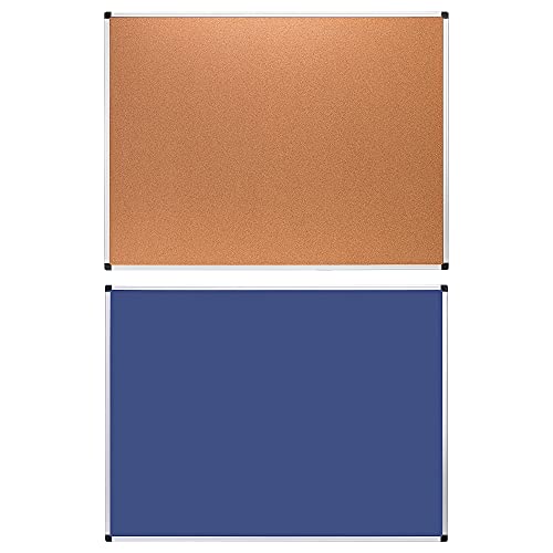 Amazon Basics Rectangular Bulletin Board, Cork Board for Wall, Vision Board for Classroom and Office, Aluminum Frame, 35" x 47", Brown