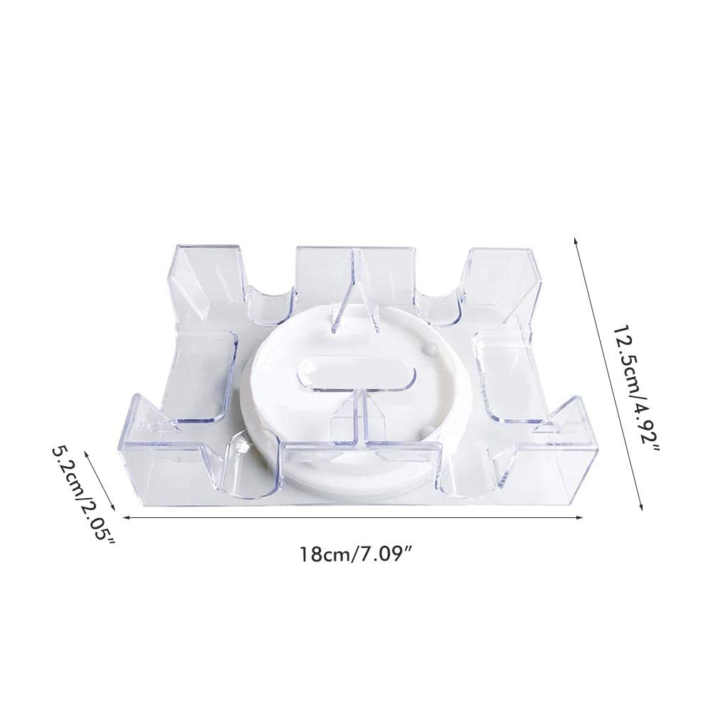 Keenso Rotating Card Tray, Transparent Multi-Layer Organizer, Playing Card Holder, for Poker Games, Family Entertainment, and Card Display
