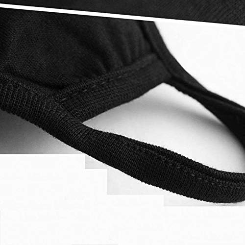 5 Pack Black Mask Windproof Dustproof Masks with Adjustable Nose Wire,Breathable Reusable Washed for Outdoor Sport Half Face Earloop Cotton Masks for Men and Women