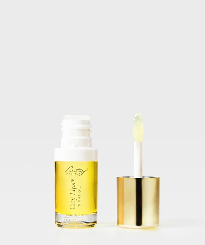 City Beauty City Lips Night Oil - Plump, Hydrate, and Restore Overnight - Anti-Aging Lip Treatment - Conditioning Lip Oil with Hyaluronic Acid & Plant Extracts