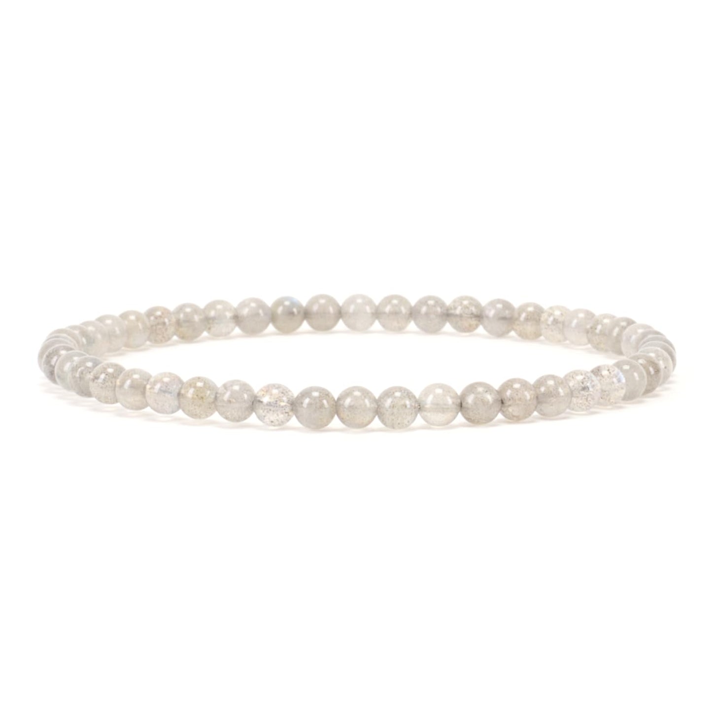 Cherry Tree Collection - Small, Medium, Large Sizes - Gemstone Beaded Bracelets For Women and Men - 4mm Round Beads (Labradorite A, Small)
