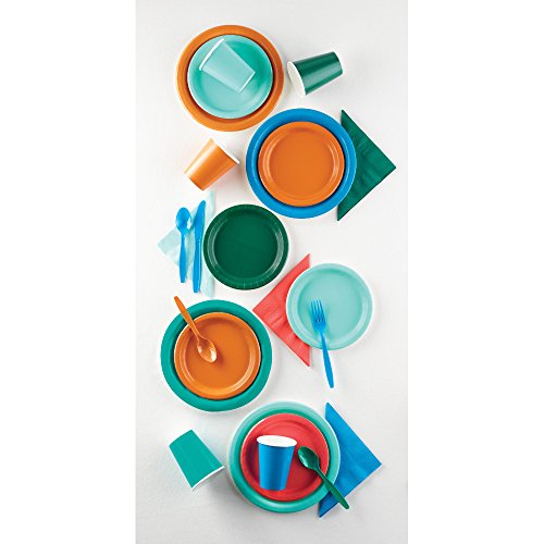 Creative Converting 324763 100' Touch of Color Plastic Table Cover Banquet Roll, One Size, Teal Lagoon - color: Teal Plastic