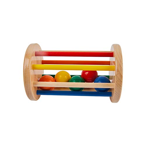 Adena Montessori Baby Cylinder with Beads for Babies 6-12 Months,Early Child Development Learning Material,Montessori Preschool Learning Toys