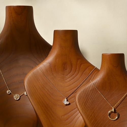 Solid Wood Jewelry Bust Necklace Display Showcase Jewelry Necklace Stand Display Holder(H9.76) - color: H2