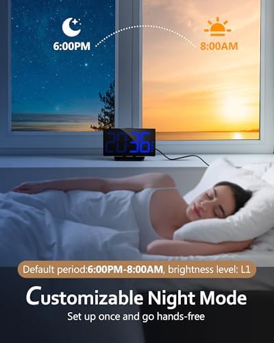 GOLOZA Digital Alarm Clock for Bedrooms, Digital Clock for Kids