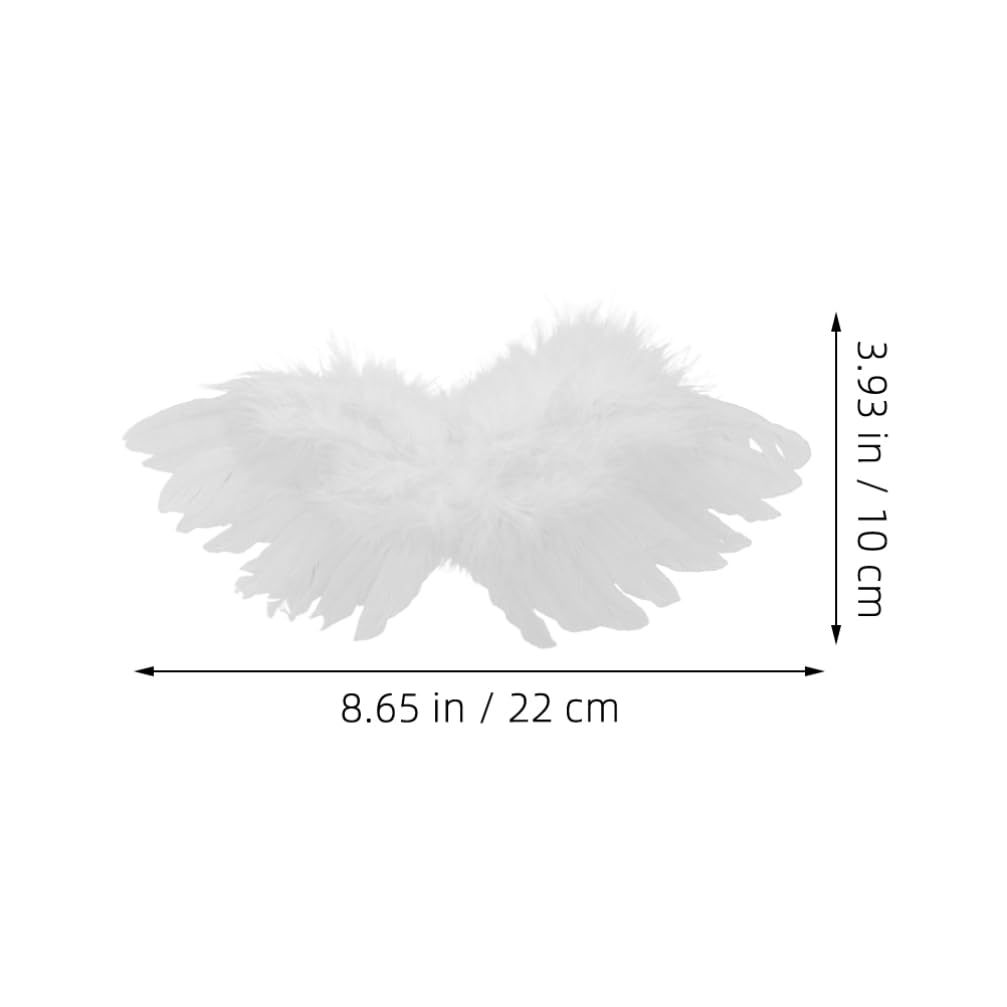 TOYANDONA 2pcs Small Angel Wings Feathers Costume Mini Wings Doll Decor for DIY Crafts Halloween Christmas Tree Ornaments Dollhouse Decor