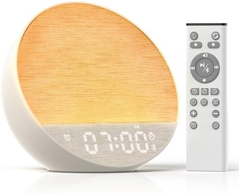 Sunrise Alarm Clock with Sound Machine, Bluetooth Speaker, Remote, Putty