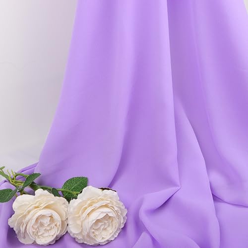 DUOBAO Lavender 5x20ft Chiffon Drapes | Elegant Sheer Wedding Backdrop Curtains | Perfect for Tent, Banquet Hall, and Photography - color: Lavender, size: 60"W x 240"L (Pack of 6)
