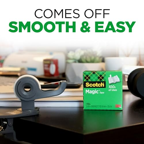 Scotch Magic Tape with Scotch Desktop Dispenser, 6 Rolls of 3/4" x 1000" Each Plus 1 Desktop Tape Dispenser, Great for Repair, Wrapping and Office Applications - size: 6 Rolls (Pack of 1)
