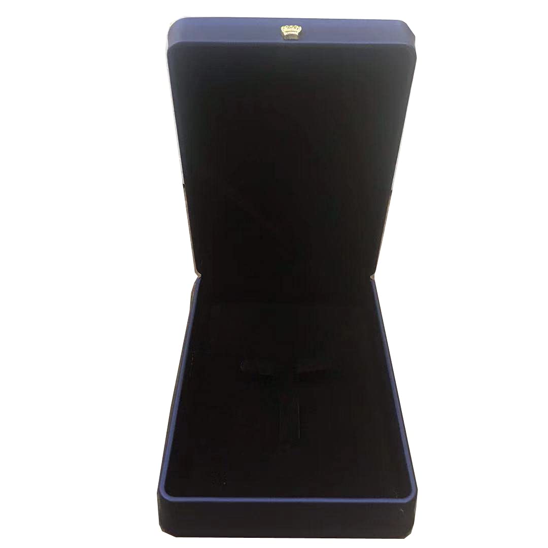 JunningGor Wedding Jewelry Set Premium Leather Box Necklace Earring Ring Display Case Storage Holder (Blue)