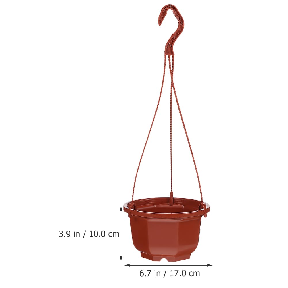 Garneck 15 Sets Hanging Flower Pots with Hook: 6.7 Inch Small Plastic Planter Baskets for Plants Indoor Outdoor Round Chlorophytum Succulent Pot for Garden Home
