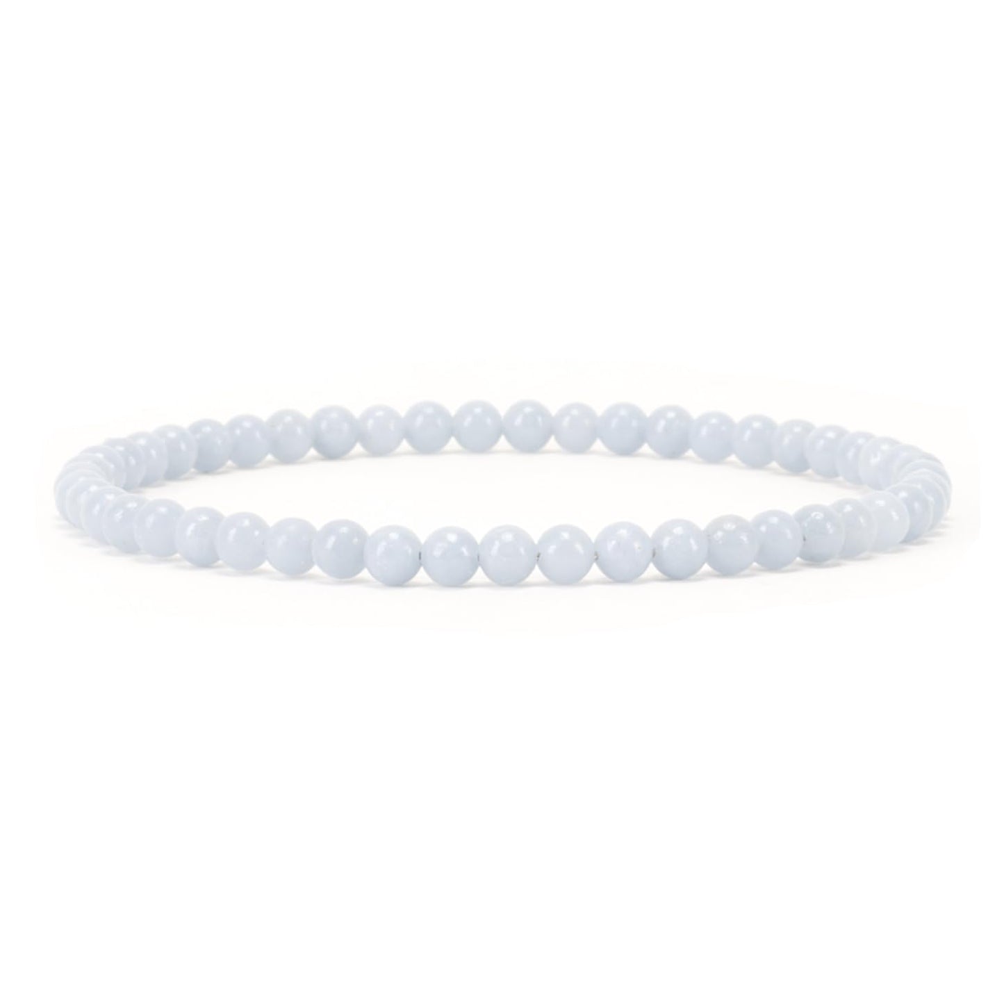 Cherry Tree Collection - Small, Medium, Large Sizes - Gemstone Beaded Bracelets For Women and Men - 4mm Round Beads (Angelite, Small)