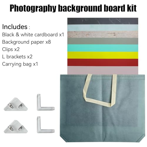 Photo Backdrop Boards, 8 Pcs 16 Patterns Table Top Food Background Kit, Product Photography Backdrops, Suitable for Food, Jewelry, Cosmetics and Other Small Items. (Small Size 16.5x11.8in)