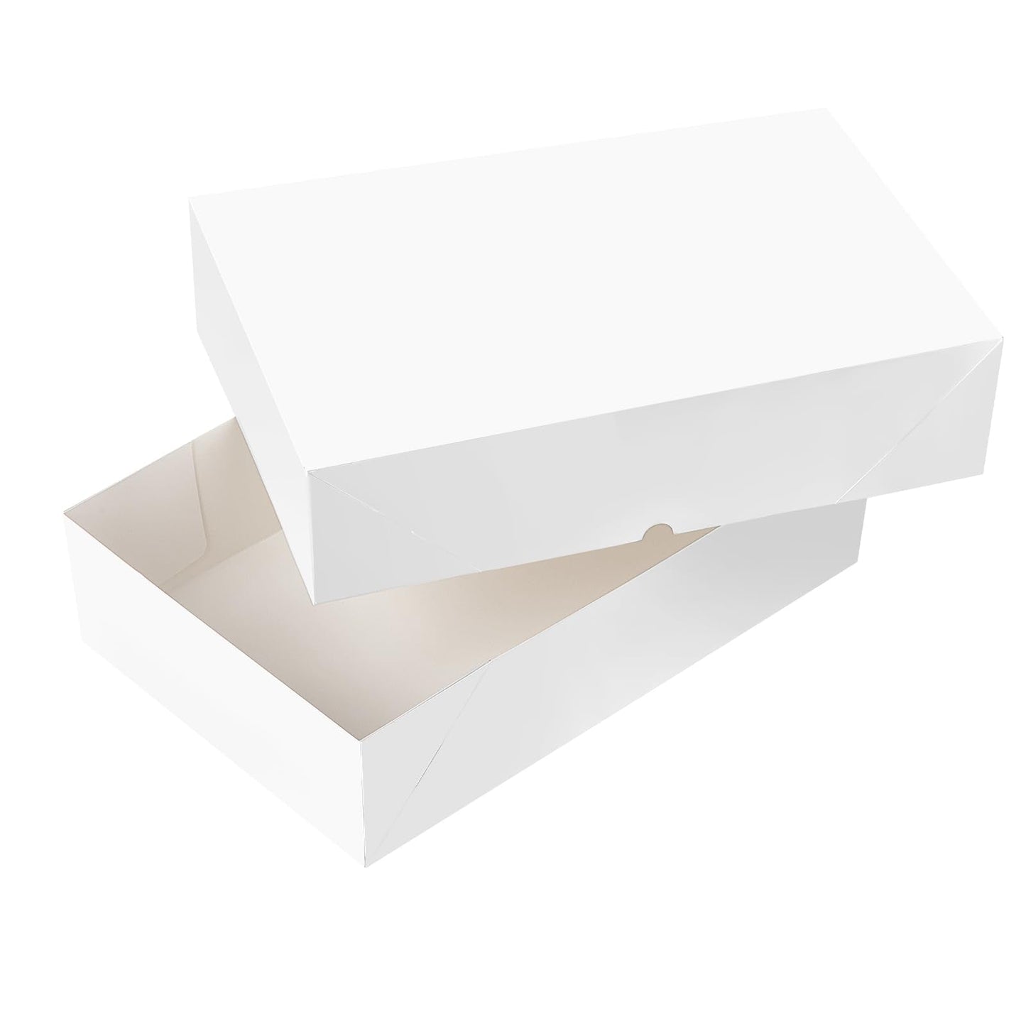 Ocmoiy 8 Pack Large Gift Boxes with Lids, 17 x 11 x 4 Inches Extra Deep White Gift Boxes for Presents, Auto Pop-up Clothes Box for Robes Shirts Blankets and Bulky Presents