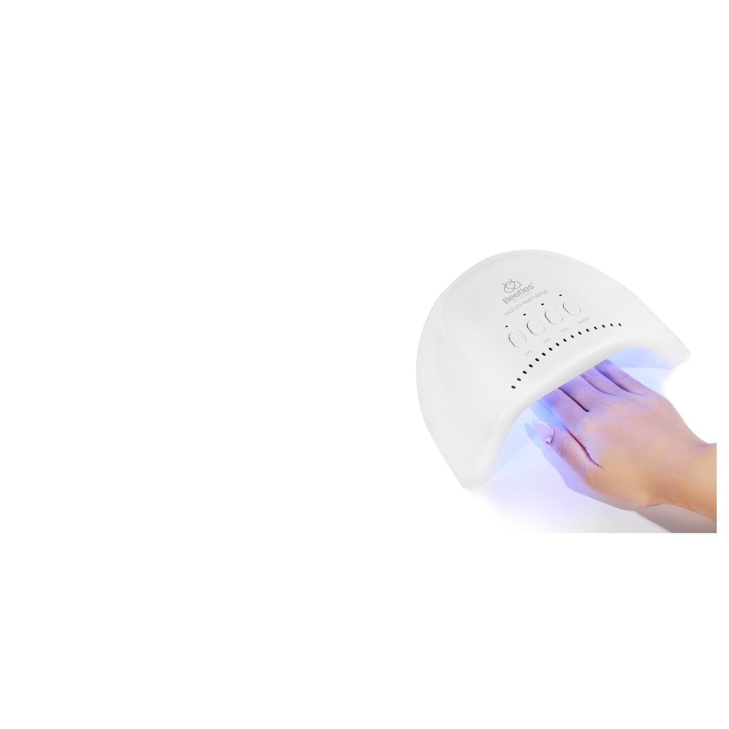 Beetles Milky White Press On Nails Short Oval, 32pcs 16 Sizes, Soft Gel, Glue and Tabs, HEMA and TPO Free & UV LED Nail Lamp, 3 Timer 30/60/120s, Smart Sensor for Gel Nails, Fast Curing Dryer, White