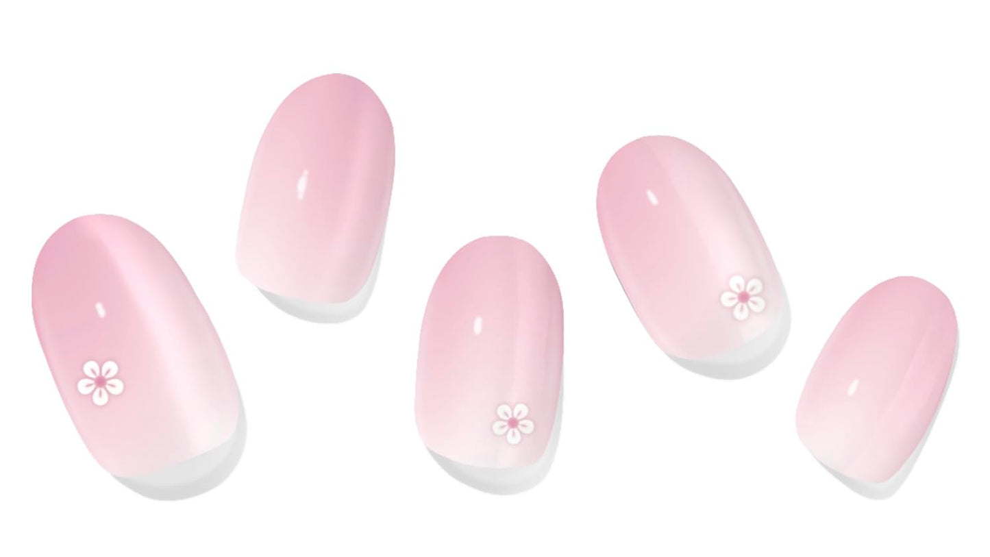 Adora Couture Semi-Cured Gel Nail Strips - 20 Salon-Quality Gel Sticker with UV Light Required, Long Lasting, Easy Application & Removal, Includes Prep Pad, Nail File, Wooden Stick – Pink Cherry