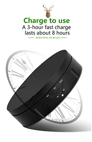 JAYEGT Motorized Rotating Display Stand, 5.74inch /22lbs Load, 360 Degree Electronic Turntable Display Stand for Photography Products Shows , Jewelry, Watch, 3D Models, Cake (Black/Button Control/rechargeable) - color: Black