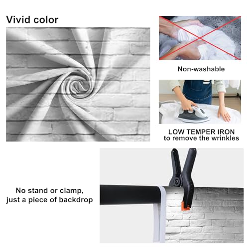 Vinyl 12x8ft Backdrop Photography Background White Brick Wall Computer-Print Seamless Photo Background Children Baby Adults Portraits Photo Studio Props - size: 12x8ft