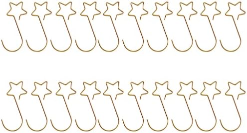 20Pcs Christmas Ornaments Hooks Stainless Steel Star Shaped Hangers Christmas Tree Star Shaped Hooks for Party Decorative Metal Five-Pointed Hook Tree Hanging Pendant Decorations