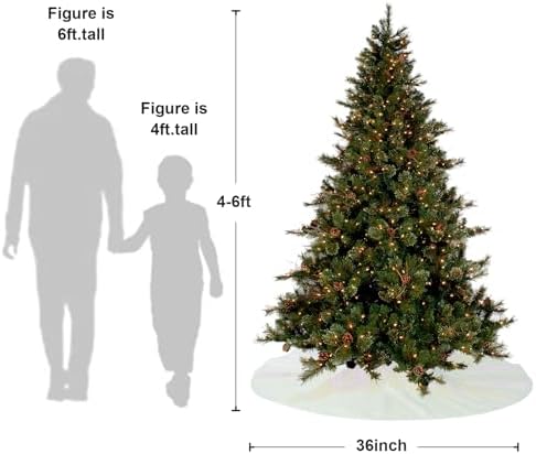 Poise3EHome Iridescent White Christmas Tree Skirt,36 Inch Sequin Tree Skirt