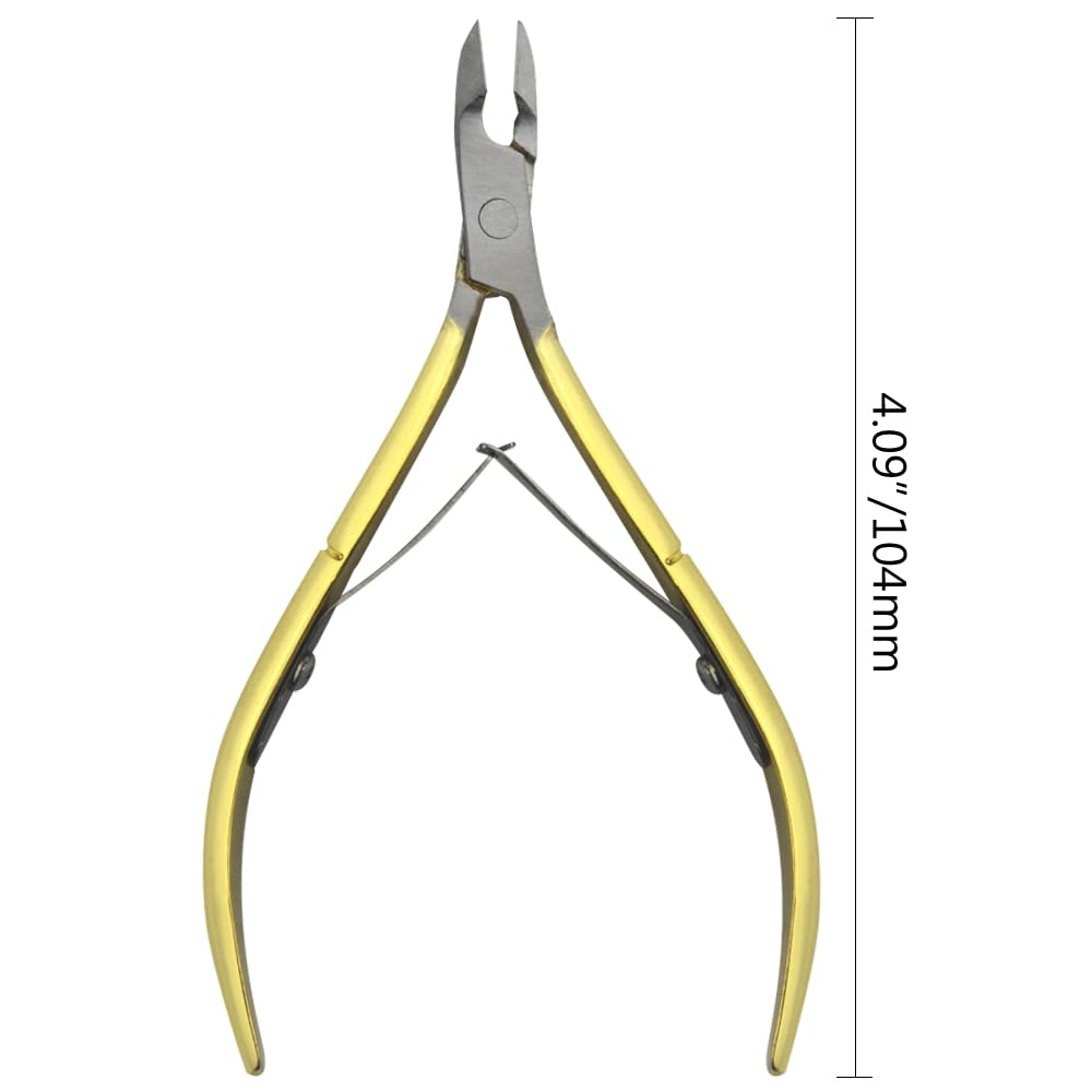 XINMEIWEN 8Pieces Cuticle Trimmer Cuticle Nipper Cuticle Remover Cuticle Cutter Stainless Steel Cuticle Cutter Clipper Nail Tools for Fingernails and Toenails (Gold)